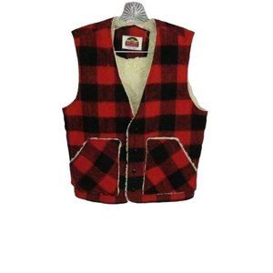 VTG Miller Stockman Denver Men's S Vest Buffalo Plaid Western Snap